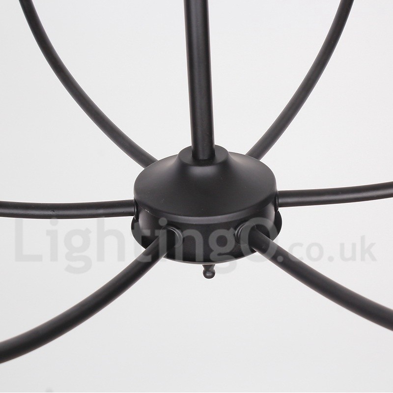 6 Light Retro Contemporary Candle Style Chandelier