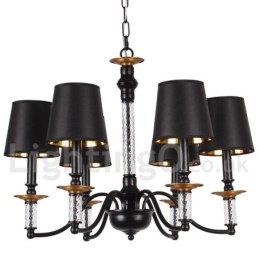 6 Light Black Retro Candle Style Chandelier