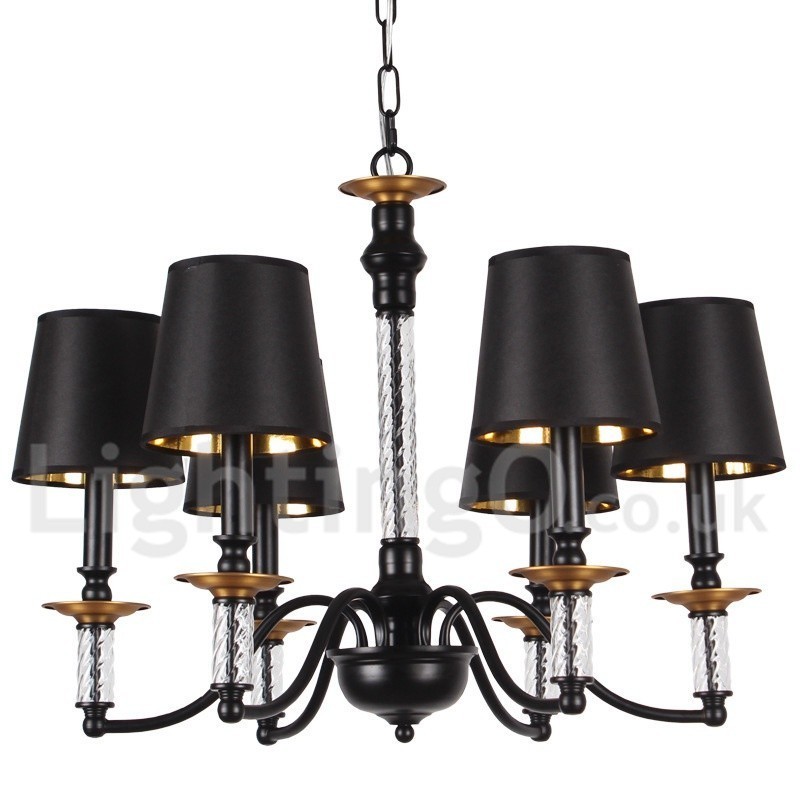 6 Light Black Retro Candle Style Chandelier