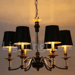 6 Light Black Retro Candle Style Chandelier
