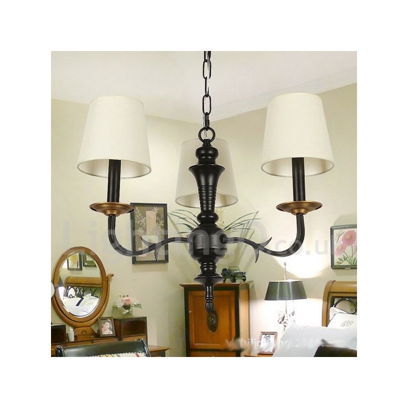 3 Light Contemporary Retro Candle Style Chandelier