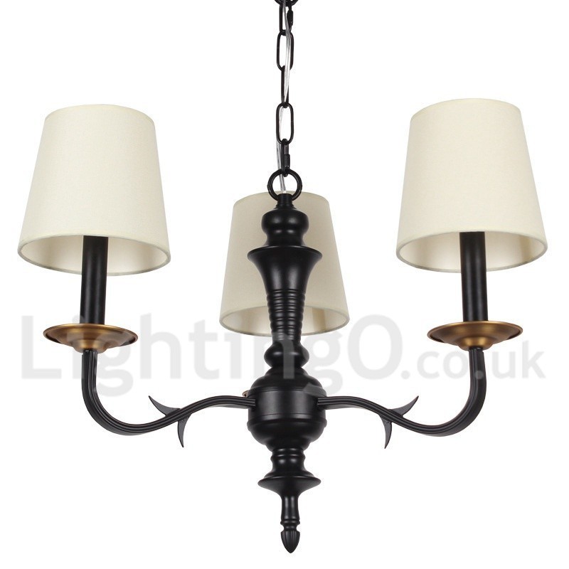 3 Light Contemporary Retro Candle Style Chandelier