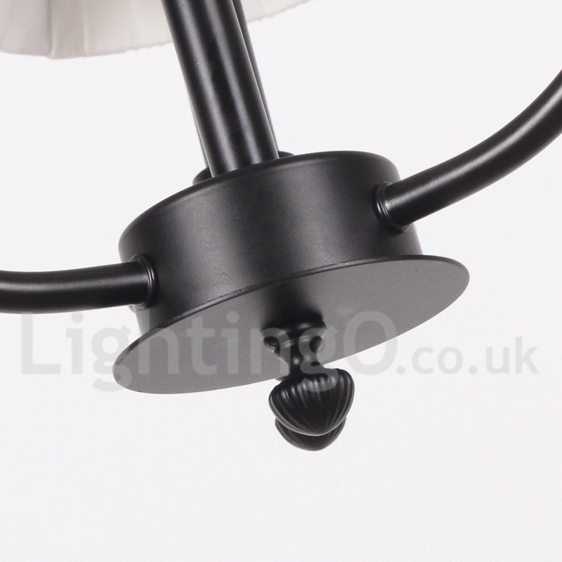 3 Light Retro Contemporary Black Candle Style Chandelier