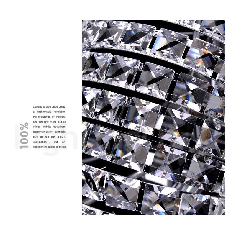 Modern K9 Crystal Ceiling Pendant Light Indoor Chandelier Drum Lighting Lamps Fixtures
