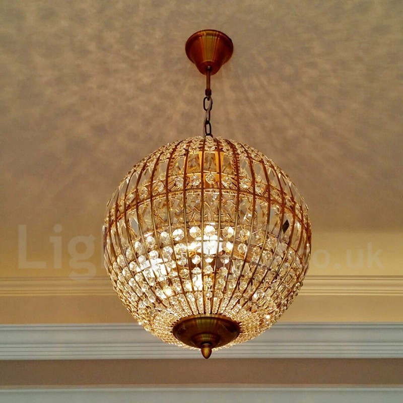 Globe Modern K9 Crystal Ceiling Pendant Light Indoor Chandelier Lighting Lamps Fixtures