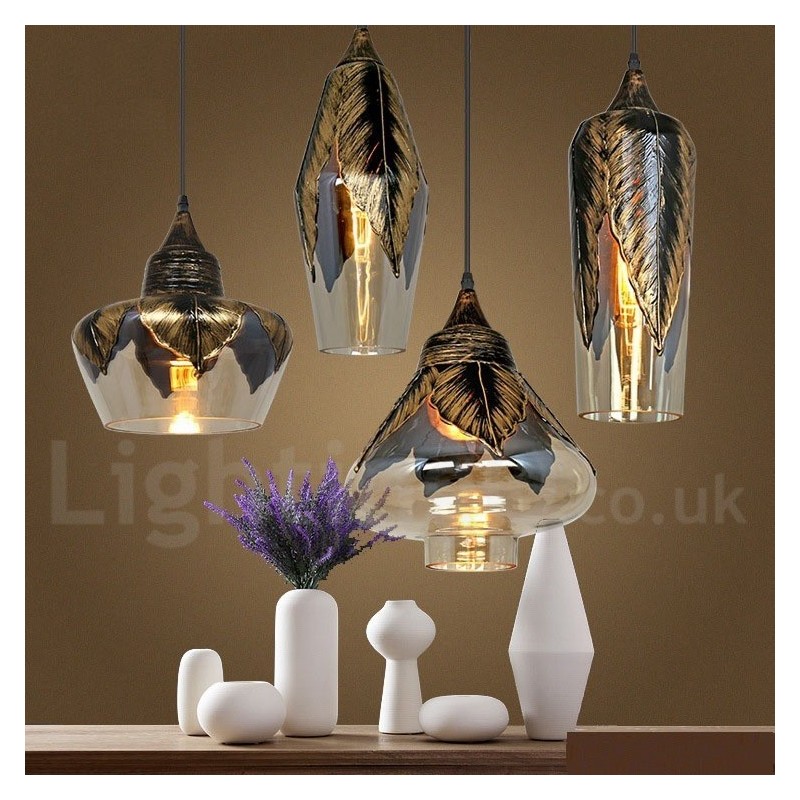 European Retro Glass Pendant Light Lounge Pendant Lamp