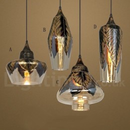 European Retro Glass Pendant Light Lounge Pendant Lamp
