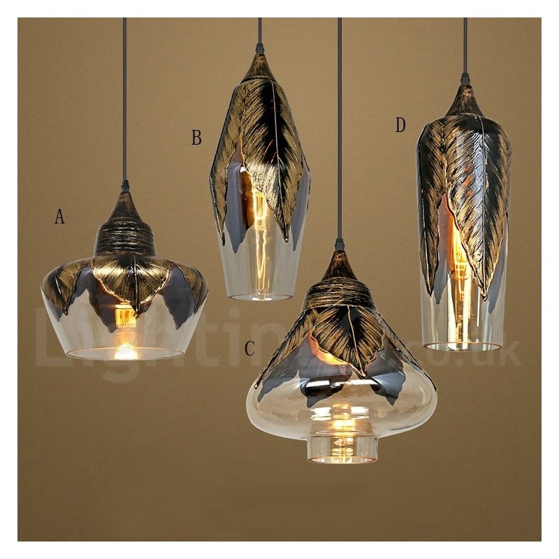 European Retro Glass Pendant Light Lounge Pendant Lamp