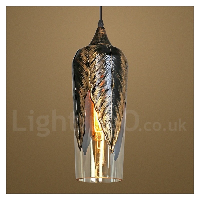 European Retro Glass Pendant Light Lounge Pendant Lamp