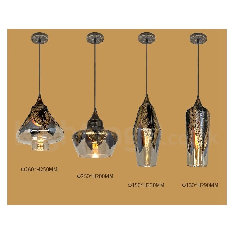 European Retro Glass Pendant Light Lounge Pendant Lamp