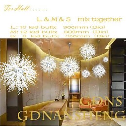 Firework Pendant Light Stainless Steel Dandelion