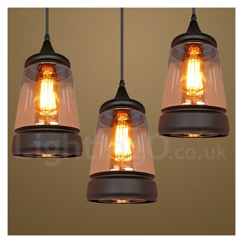 European Retro Lounge Glass Pendant Light