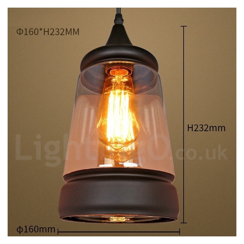 European Retro Lounge Glass Pendant Light