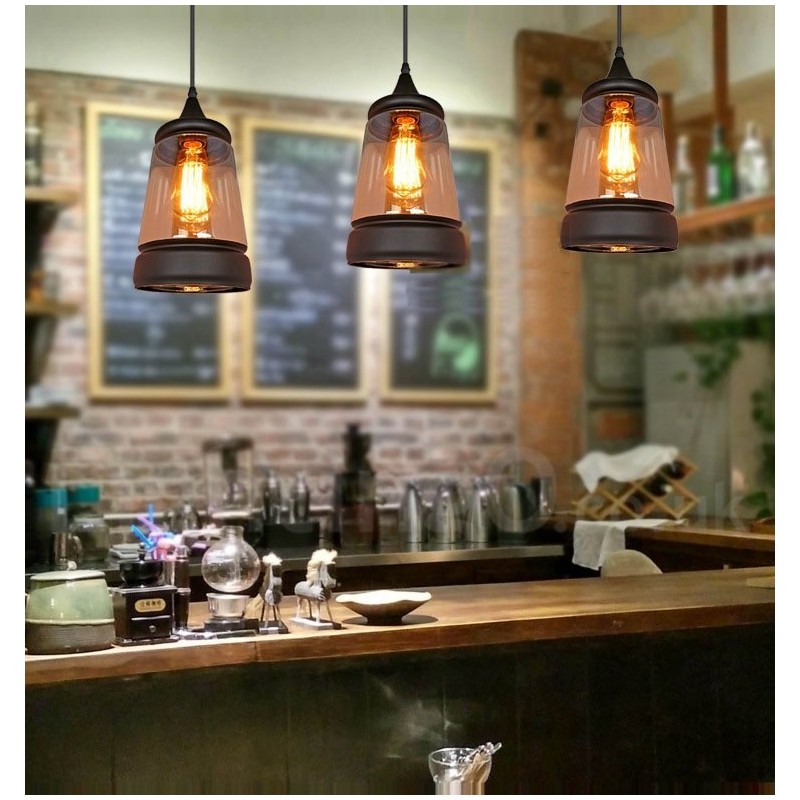 European Retro Lounge Glass Pendant Light