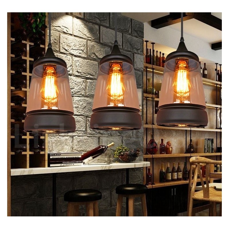 European Retro Lounge Glass Pendant Light