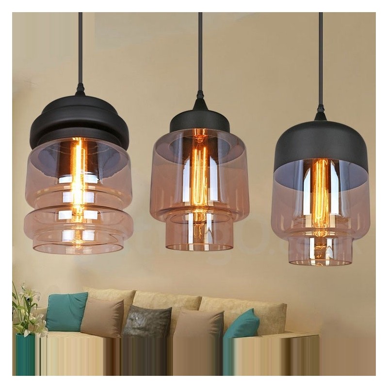 Rustic Glass Pendant Light European Lounge Pendant Lamp
