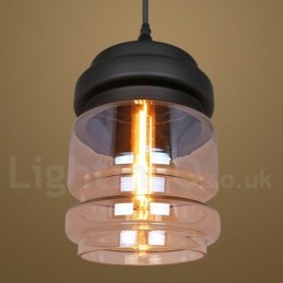 Rustic Glass Pendant Light European Lounge Pendant Lamp