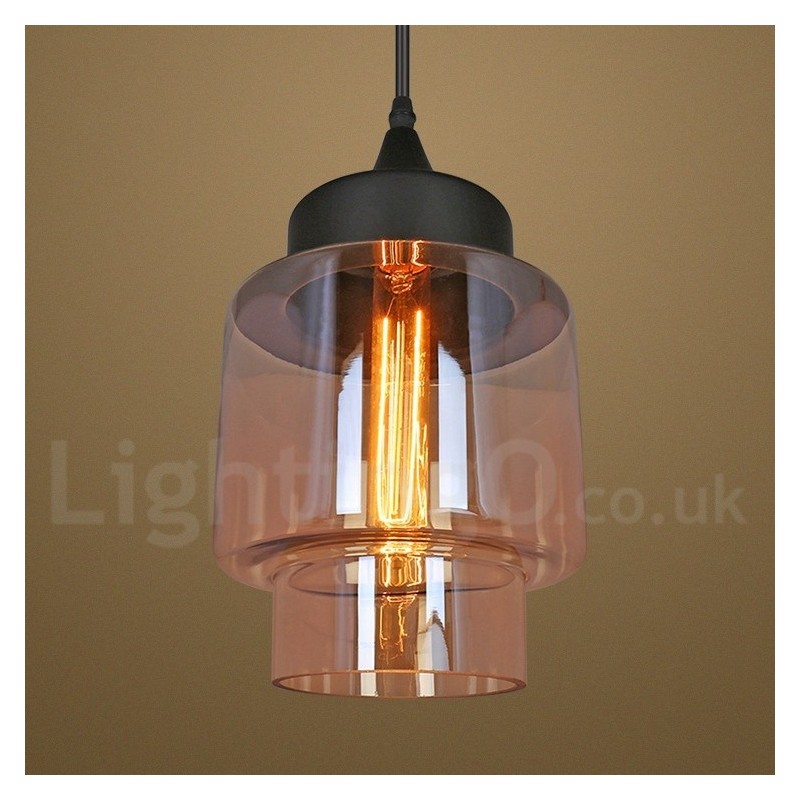 Rustic Glass Pendant Light European Lounge Pendant Lamp