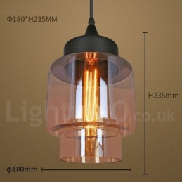 Rustic Glass Pendant Light European Lounge Pendant Lamp
