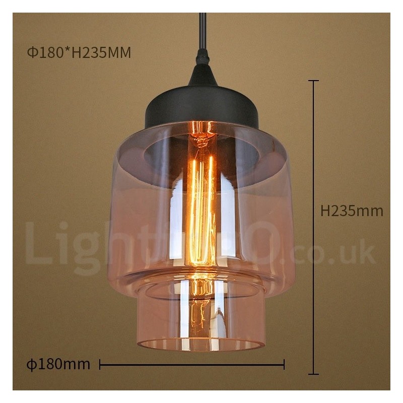 Rustic Glass Pendant Light European Lounge Pendant Lamp
