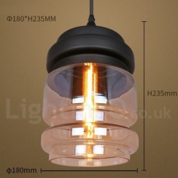 Rustic Glass Pendant Light European Lounge Pendant Lamp