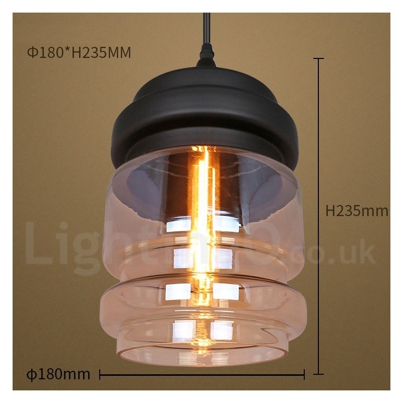 Rustic Glass Pendant Light European Lounge Pendant Lamp