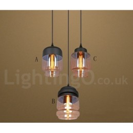 Rustic Glass Pendant Light European Lounge Pendant Lamp