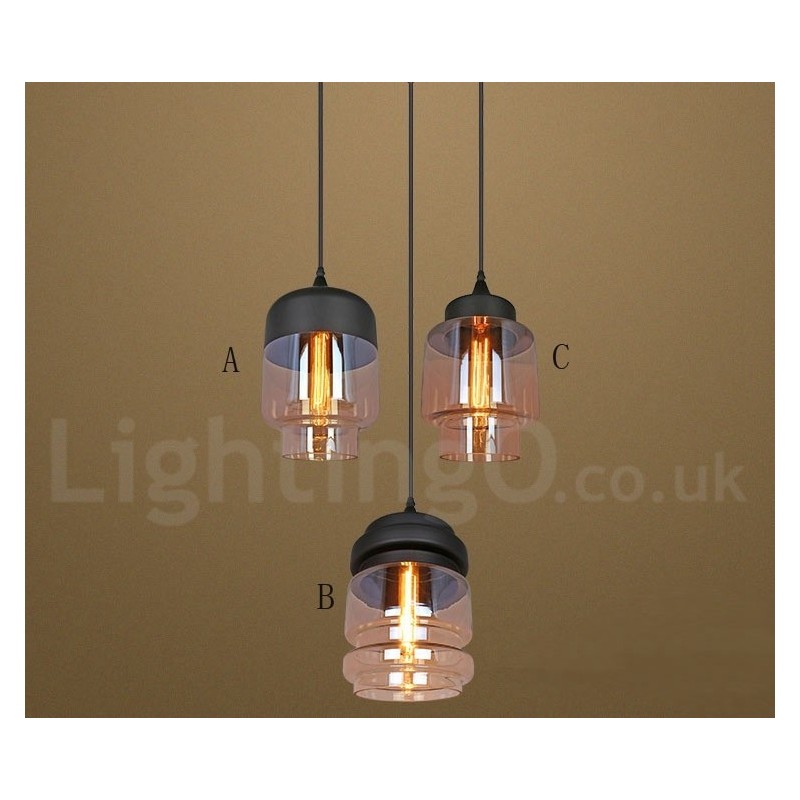 Rustic Glass Pendant Light European Lounge Pendant Lamp