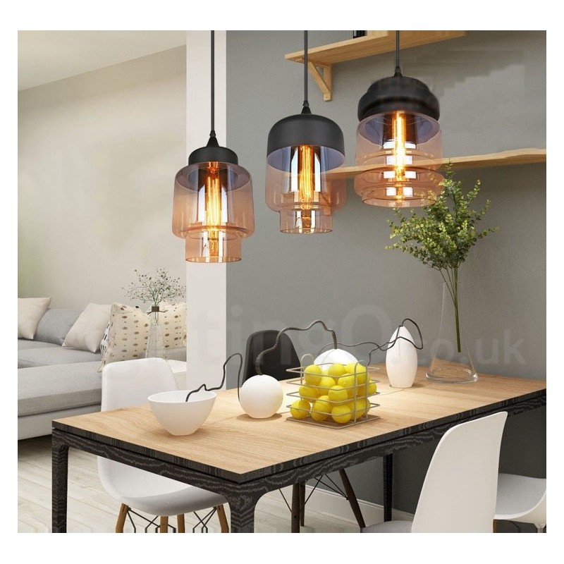 Rustic Glass Pendant Light European Lounge Pendant Lamp