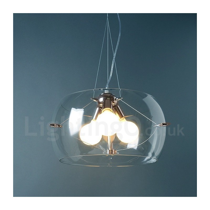 3 Light Modern Contemporary Glass Pendant Light