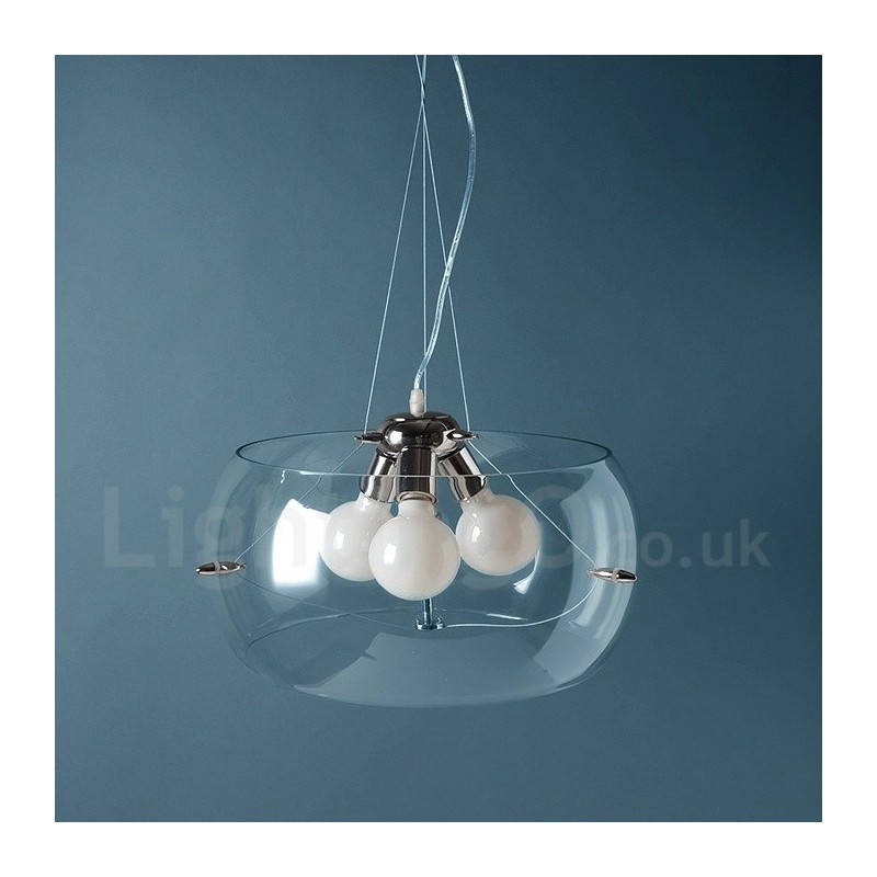 3 Light Modern Contemporary Glass Pendant Light