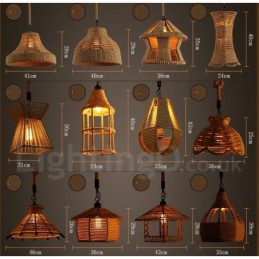 1 Light Rustic Lodge Pendant Light Cafe Hemp Rope Pendant Lamp