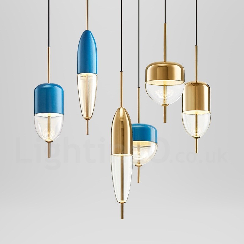 1 Light Modern Contemporary Glass Pendant Light