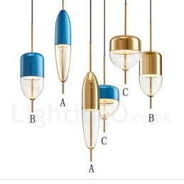 1 Light Modern Contemporary Glass Pendant Light