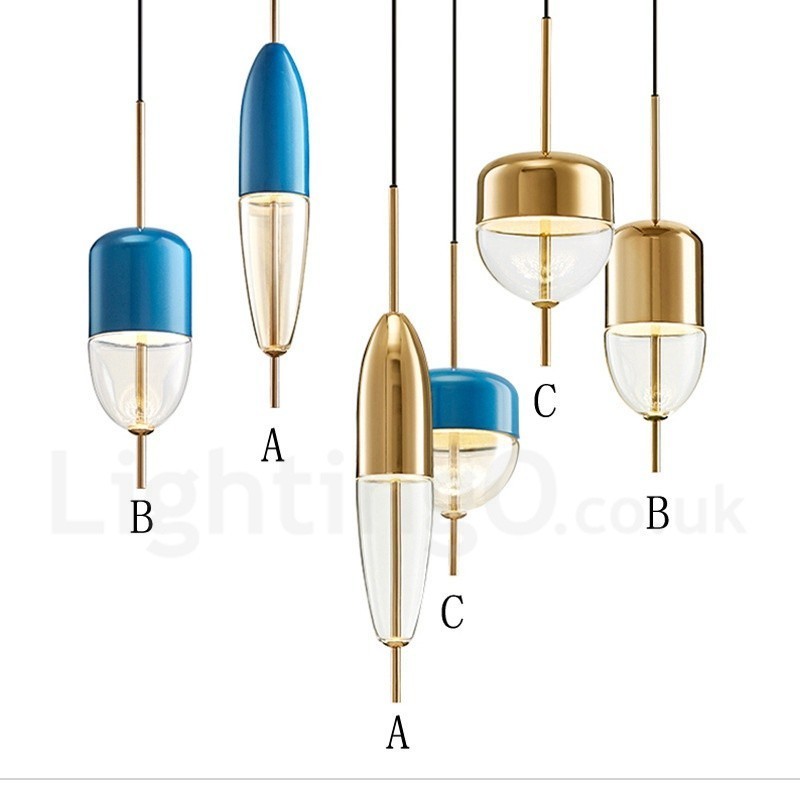 1 Light Modern Contemporary Glass Pendant Light