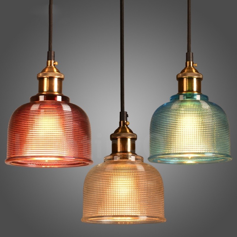 1 Light Modern Contemporary Cafe Multi Colours Glass Pendant Light