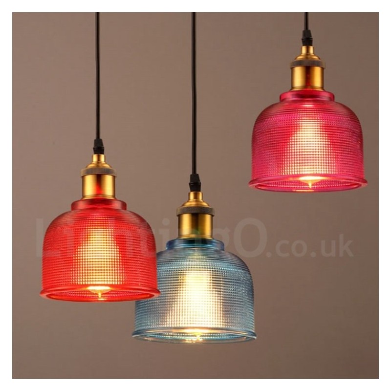 1 Light Modern Contemporary Cafe Multi Colours Glass Pendant Light