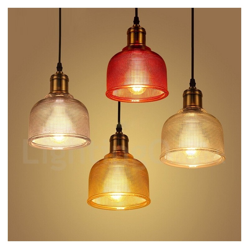 1 Light Modern Contemporary Cafe Multi Colours Glass Pendant Light