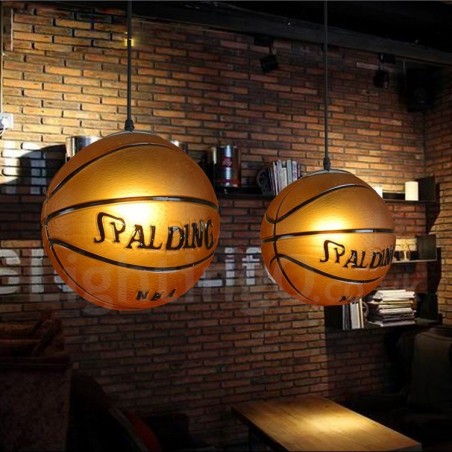 1 Light Vintage Modern Contemporary Basketball Glass Shade Pendant Light