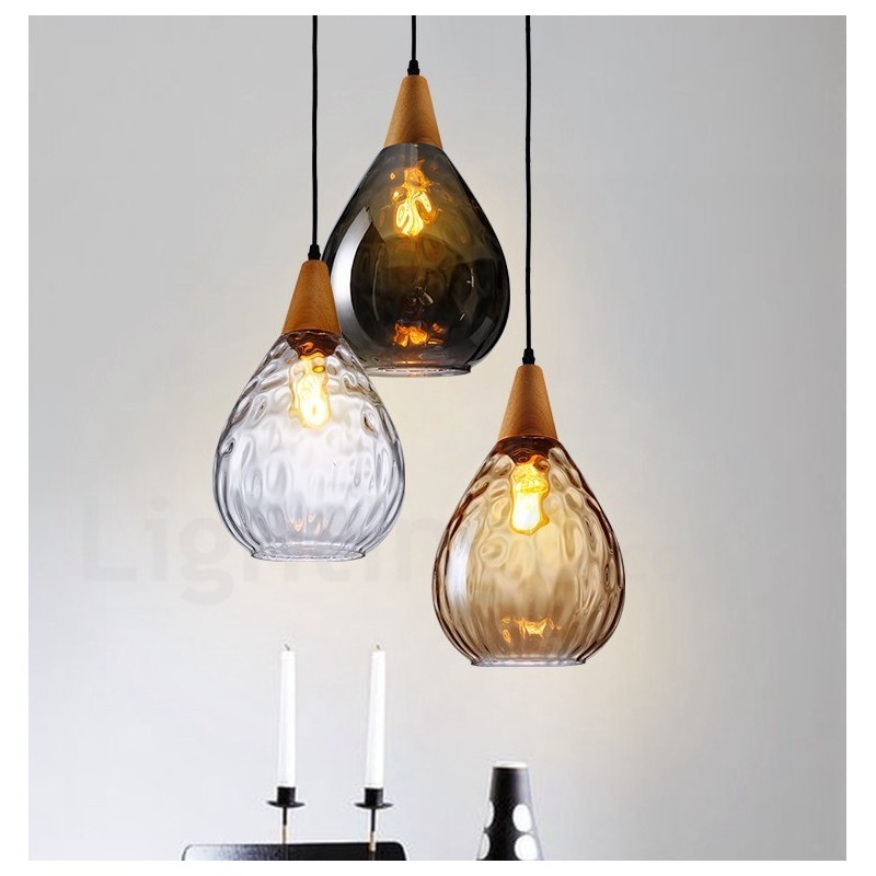 1 Light Nordic Style Modern Contemporary Glass Pendant Light
