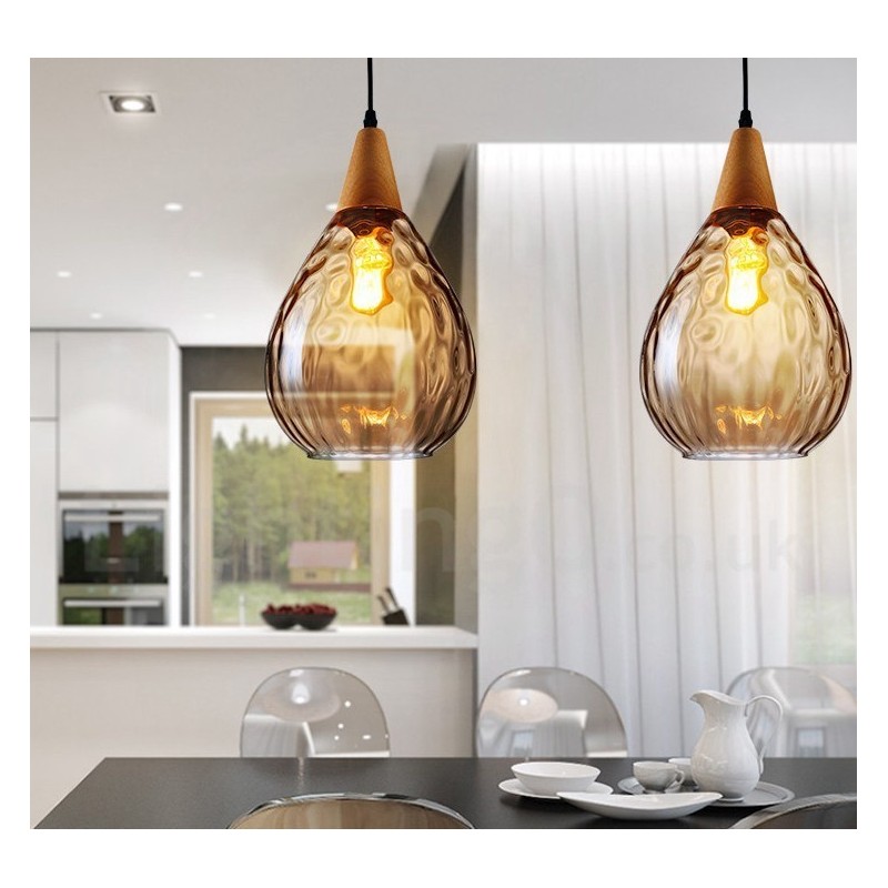 1 Light Nordic Style Modern Contemporary Glass Pendant Light