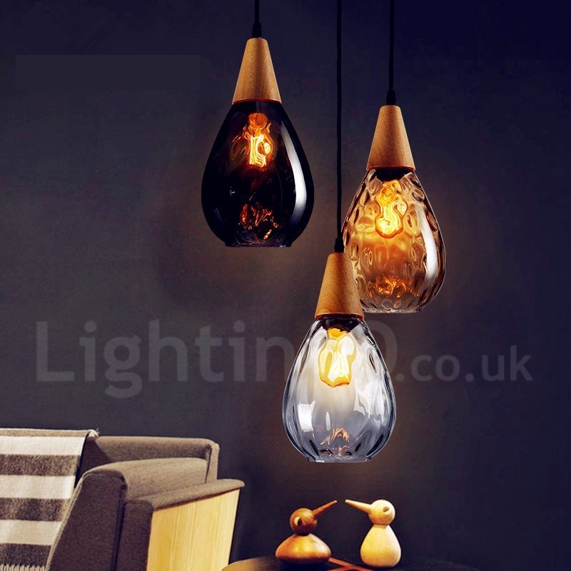 1 Light Nordic Style Modern Contemporary Glass Pendant Light