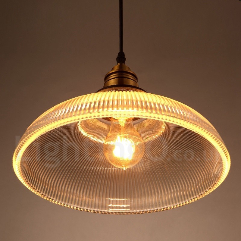 1 Light Vintage Glass Pendant Light