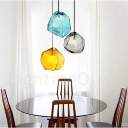 1 Light Rustic Lodge Pendant Light with Glass Shade