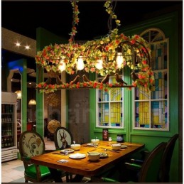 4 Light Rustic Lodge Retro Birdcage Pendant Light with Steel Shade