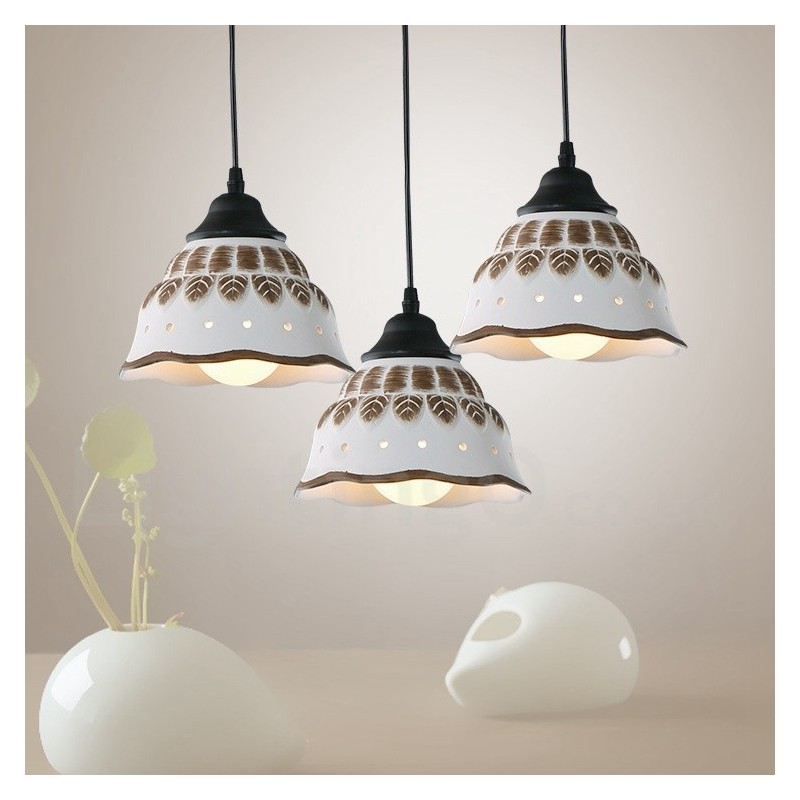 1 Light Modern Contemporary Pendant Light with Ceramic Shade