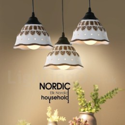 1 Light Modern Contemporary Pendant Light with Ceramic Shade