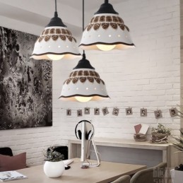 1 Light Modern Contemporary Pendant Light with Ceramic Shade