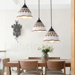 1 Light Modern Contemporary Pendant Light with Ceramic Shade