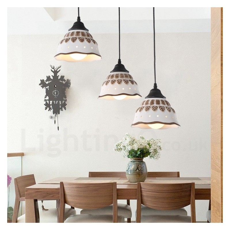 1 Light Modern Contemporary Pendant Light with Ceramic Shade